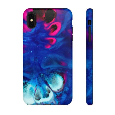 Bright Dark Blue Ink Art iPhone Case (Protective) iPhone XS MAX Matte Phone Case