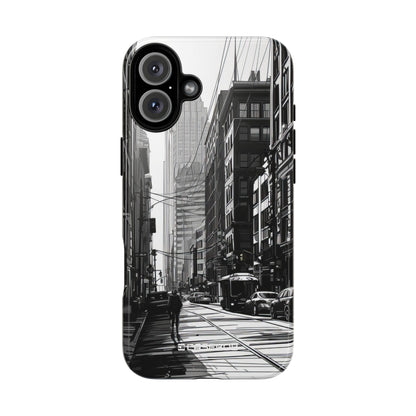 Urban Echoes: Monochrome Cityscape - for iPhone 16