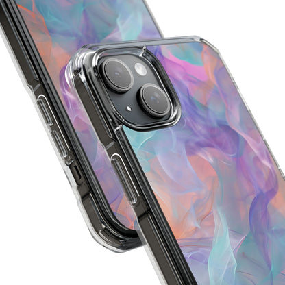 Dreamy Teal Flow - Clear Impact iPhone 15 Phone Case