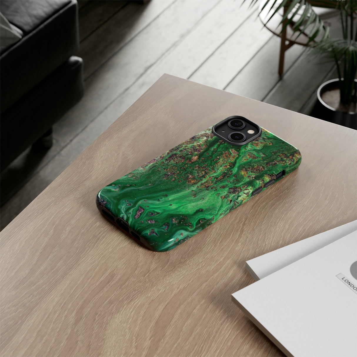 Green Sparkle Ink Art - Protective Phone Case