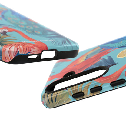 Tropical Flamingo Bliss - Tough Samsung S24 Phone Case