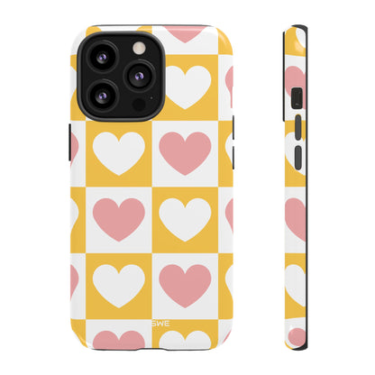 Heart Grid Harmony - iPhone Case