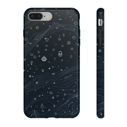 Cerulean Lines: Blue Gradient - Protective Phone Case