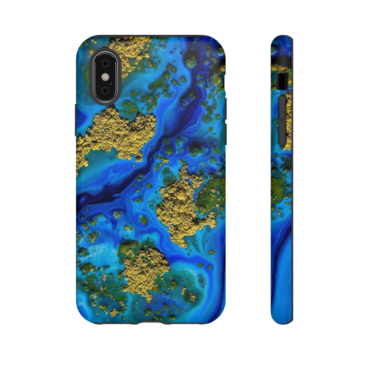 Blue Clear Ocean Ink Art iPhone Case (Protective) iPhone XS Matte Phone Case