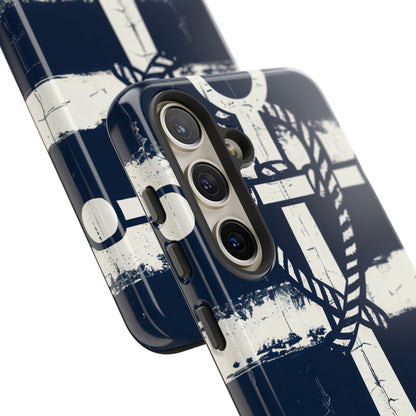 Navy Anchor Stripes Samsung S24 - Tough
