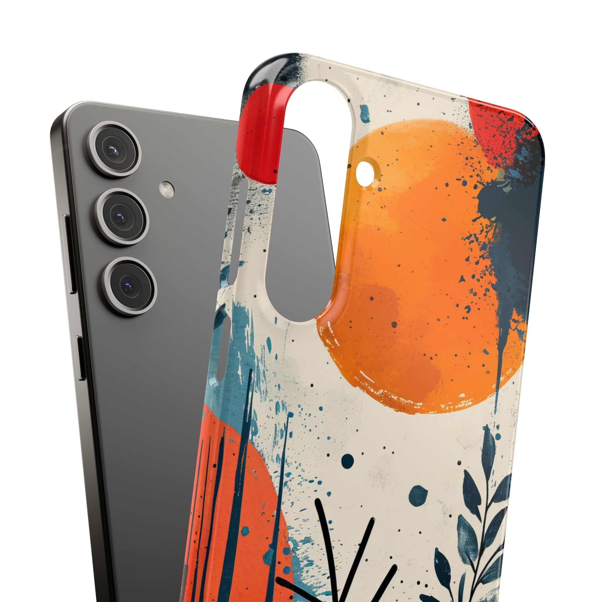 Orange Blue Splash - Slim Samsung S24 Phone Case