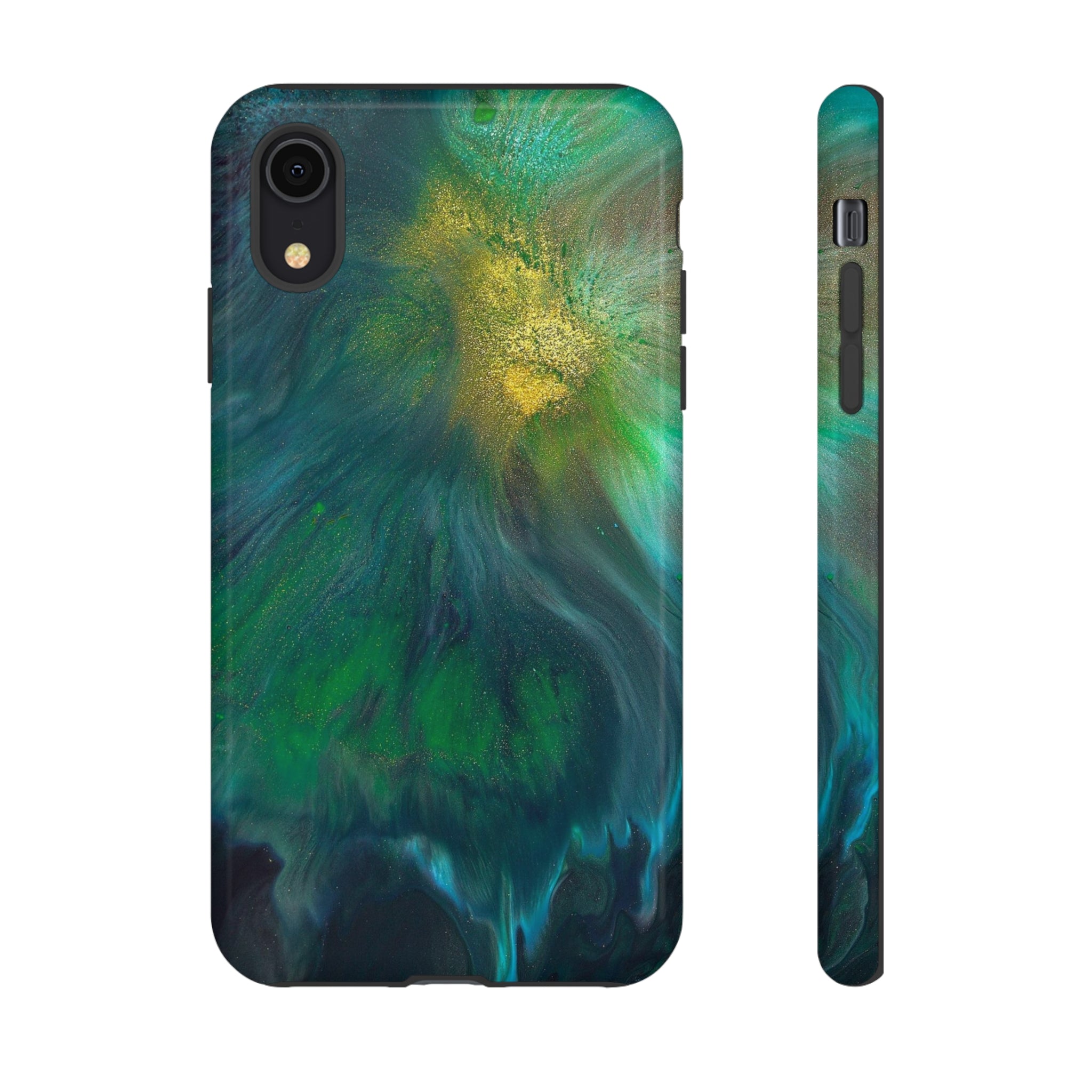 Beryll Green Ink Art iPhone Case (Protective) iPhone XR Glossy Phone Case