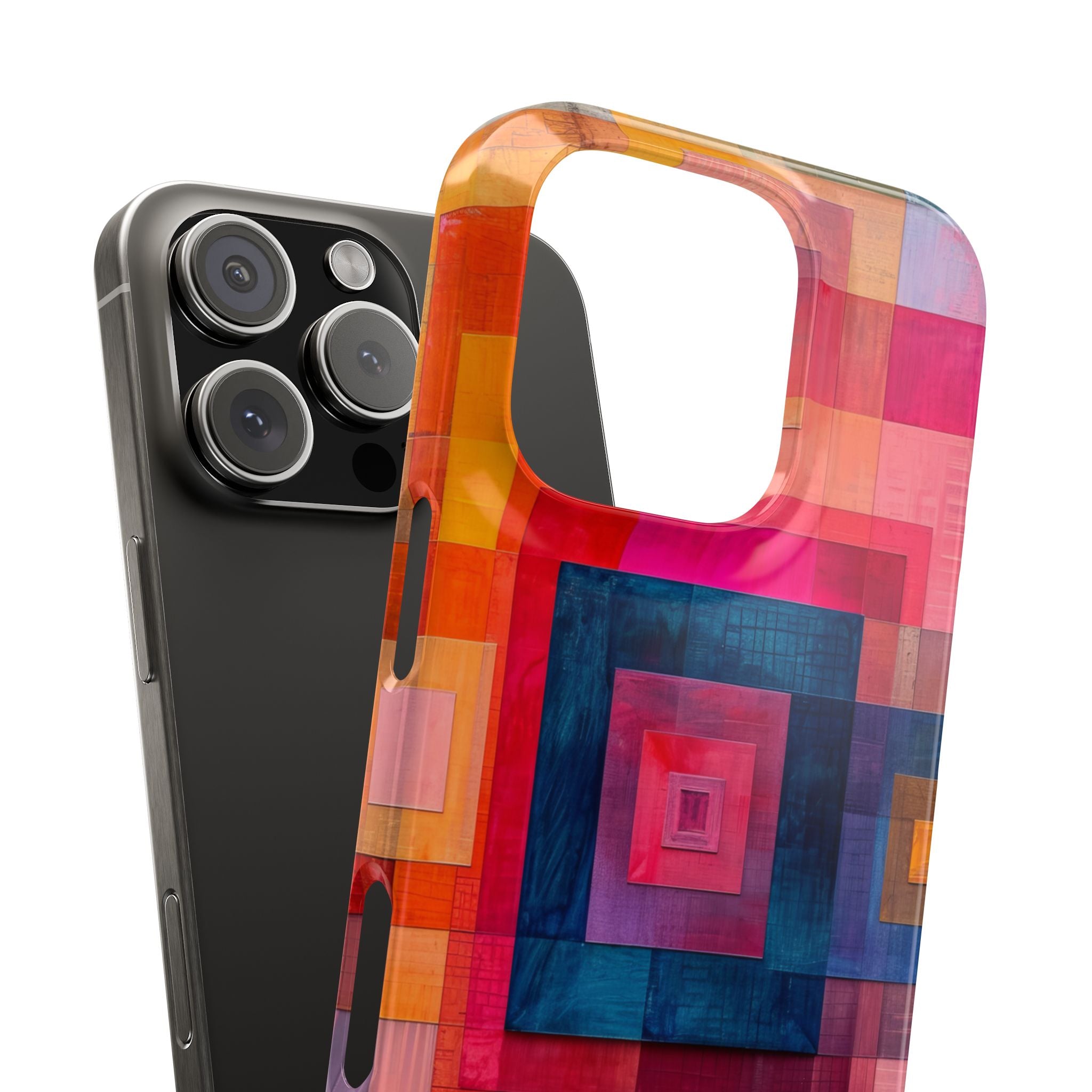 Vibrant Geometry - Slim iPhone 16 Phone Case