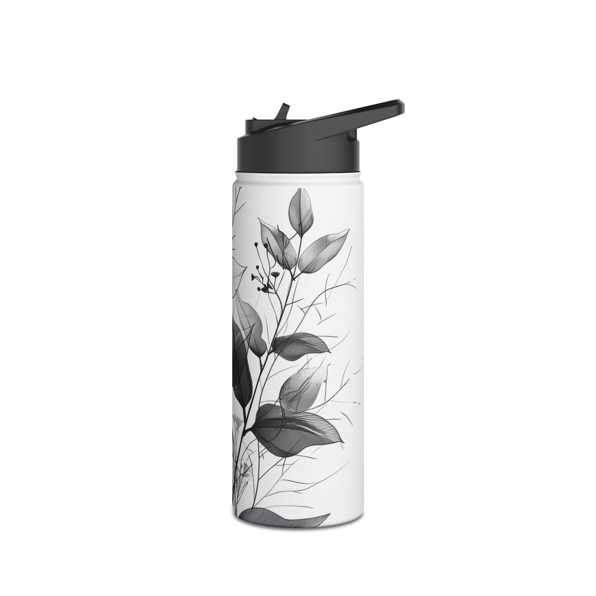 Silver Leaves - RVS Waterfles