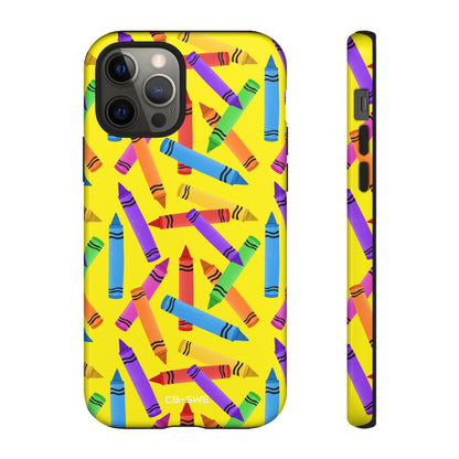 Crayons Scatter Playfully - iPhone Case