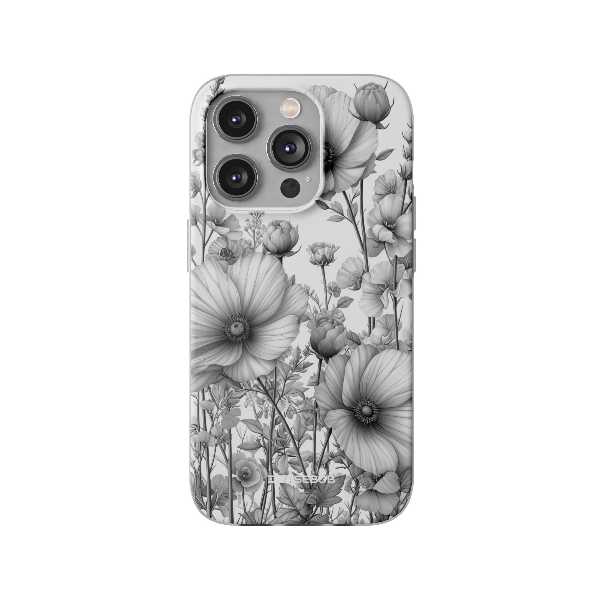 Monochrome Flora | Flexible Phone Case for iPhone