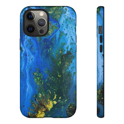 Blue Globe Ink Art iPhone Case (Protective) iPhone 12 Pro Max Glossy Phone Case