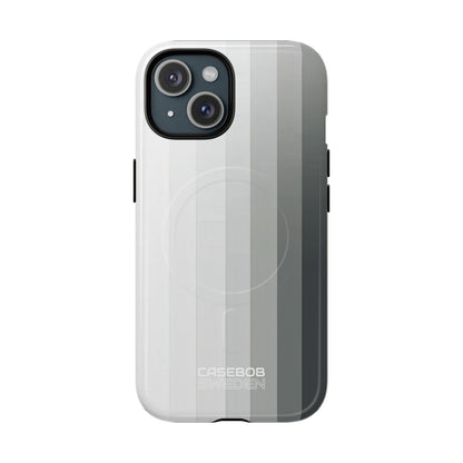Silver Gradient Stripes iPhone 15 - Tough+