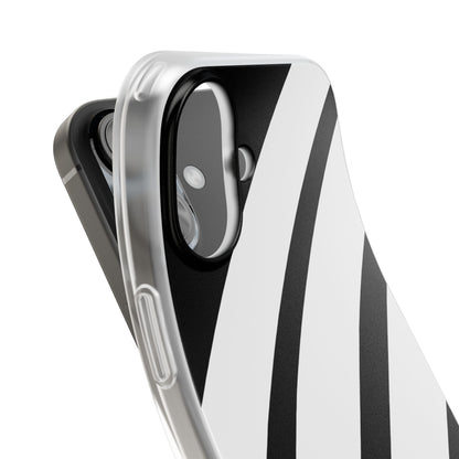 Diagonal Bands Noir iPhone 16 Case - Soft