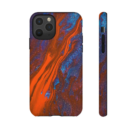 Orange Spikes Ink Art iPhone Case (Protective) iPhone 11 Pro Glossy Phone Case