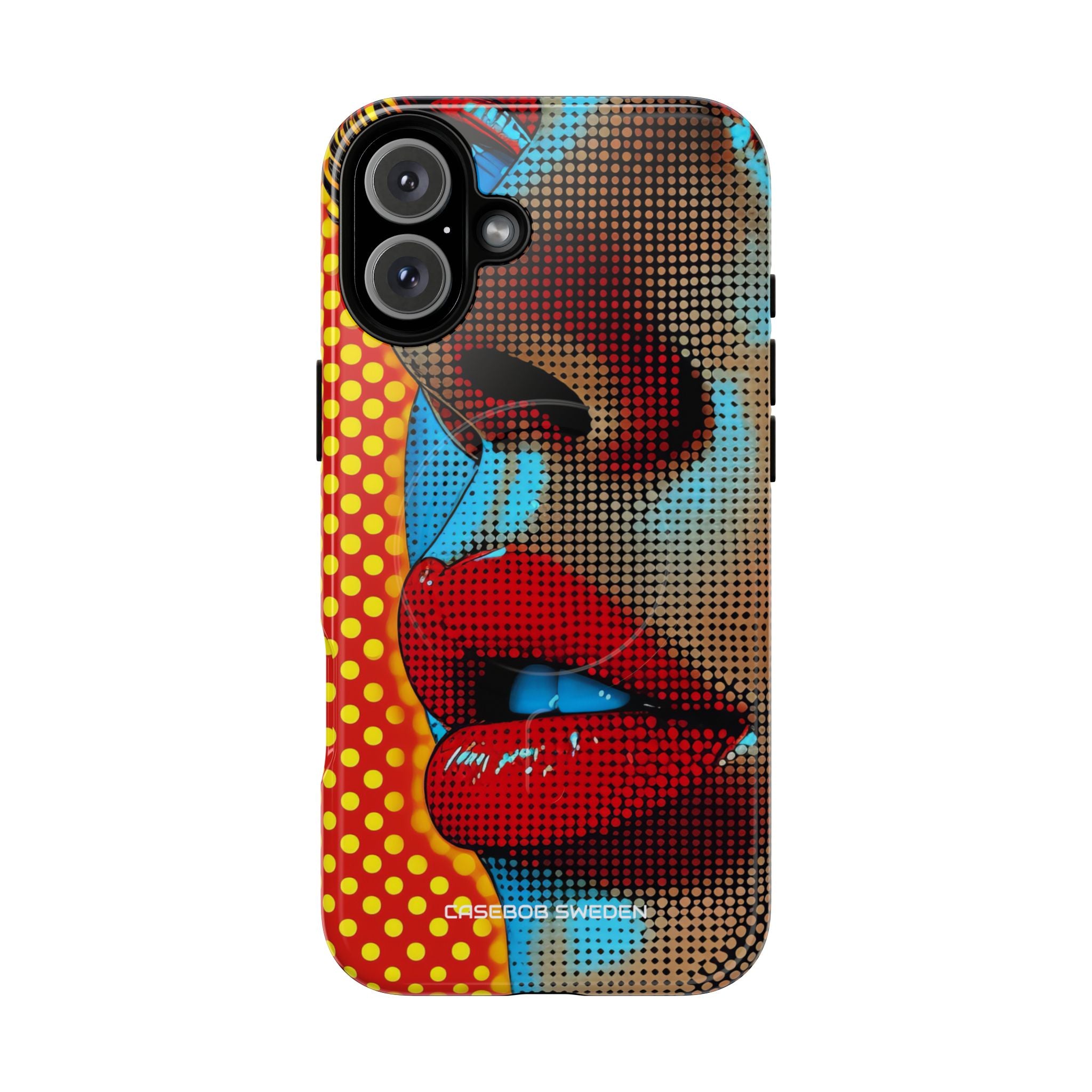 Yellow Red Pop Art Portrait - Tough + MagSafe® iPhone 16 Phone Case