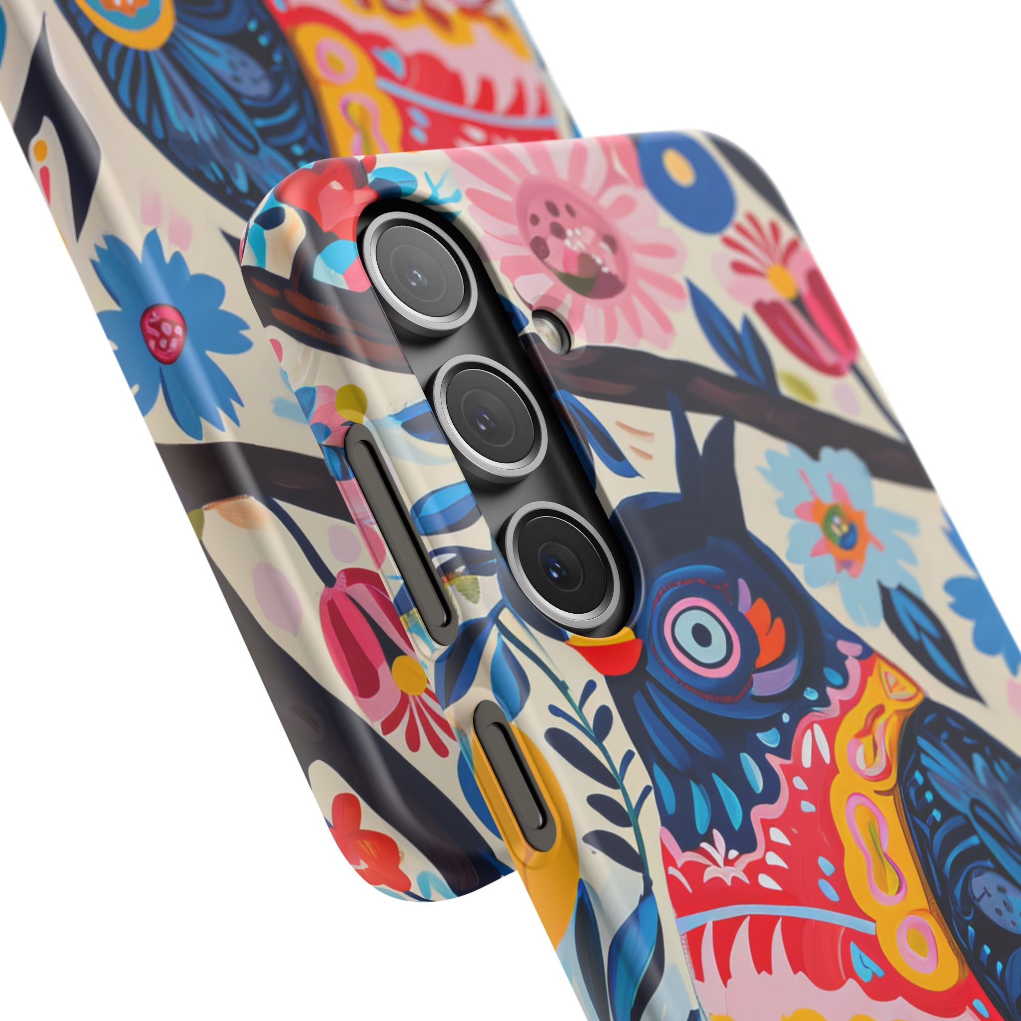 Whimsical Vintage Owl with Floral Charm Samsung S24 - Slim Phone Case