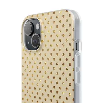 Gold Sparkle Grid iPhone 15 Plus Case - Soft