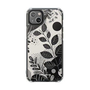 Botanische Abstraktion – Handyhülle für iPhone (Clear Impact – Magnetisch)