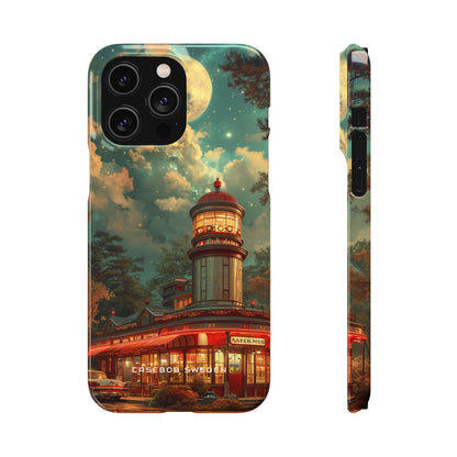 Vintage Moonlit Diner Fantasy iPhone 14 - Slim Phone Case