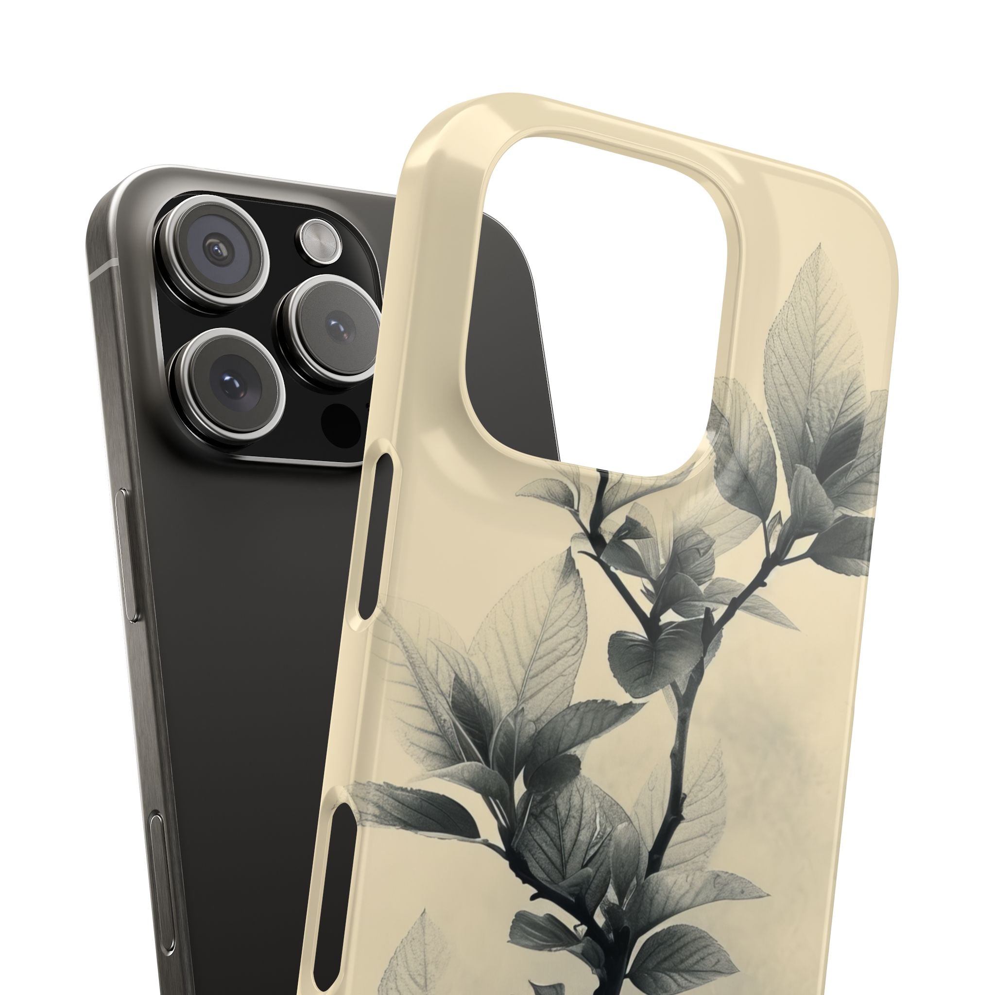 Beige Branch Art - Slim iPhone 16 Phone Case