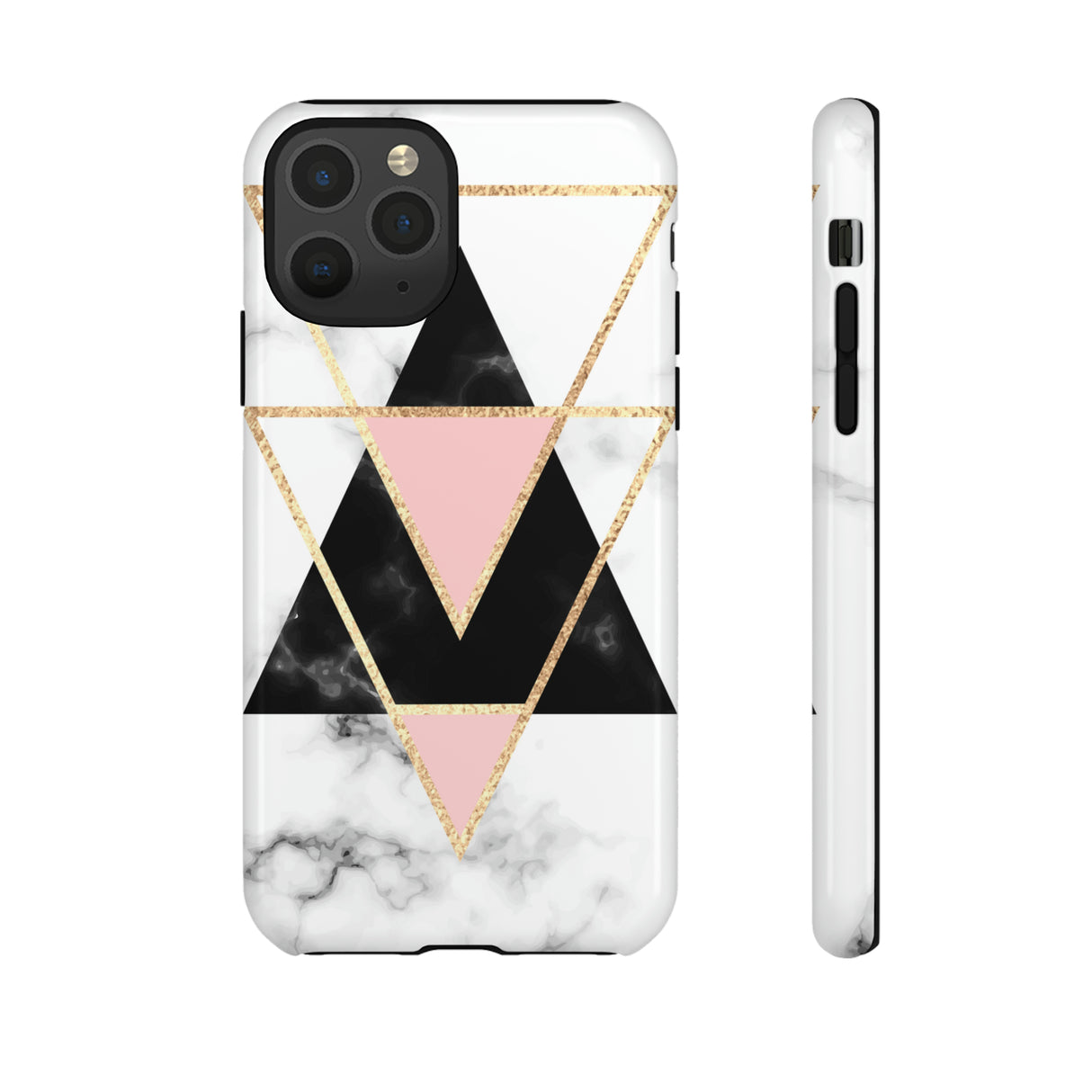 Marble Triangles - Protective Phone Case