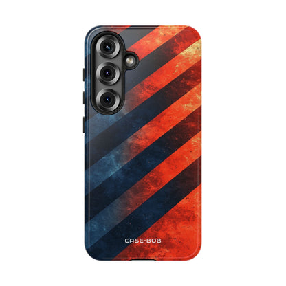 Diagonal Stripes Blaze Samsung S25 Case - Tough