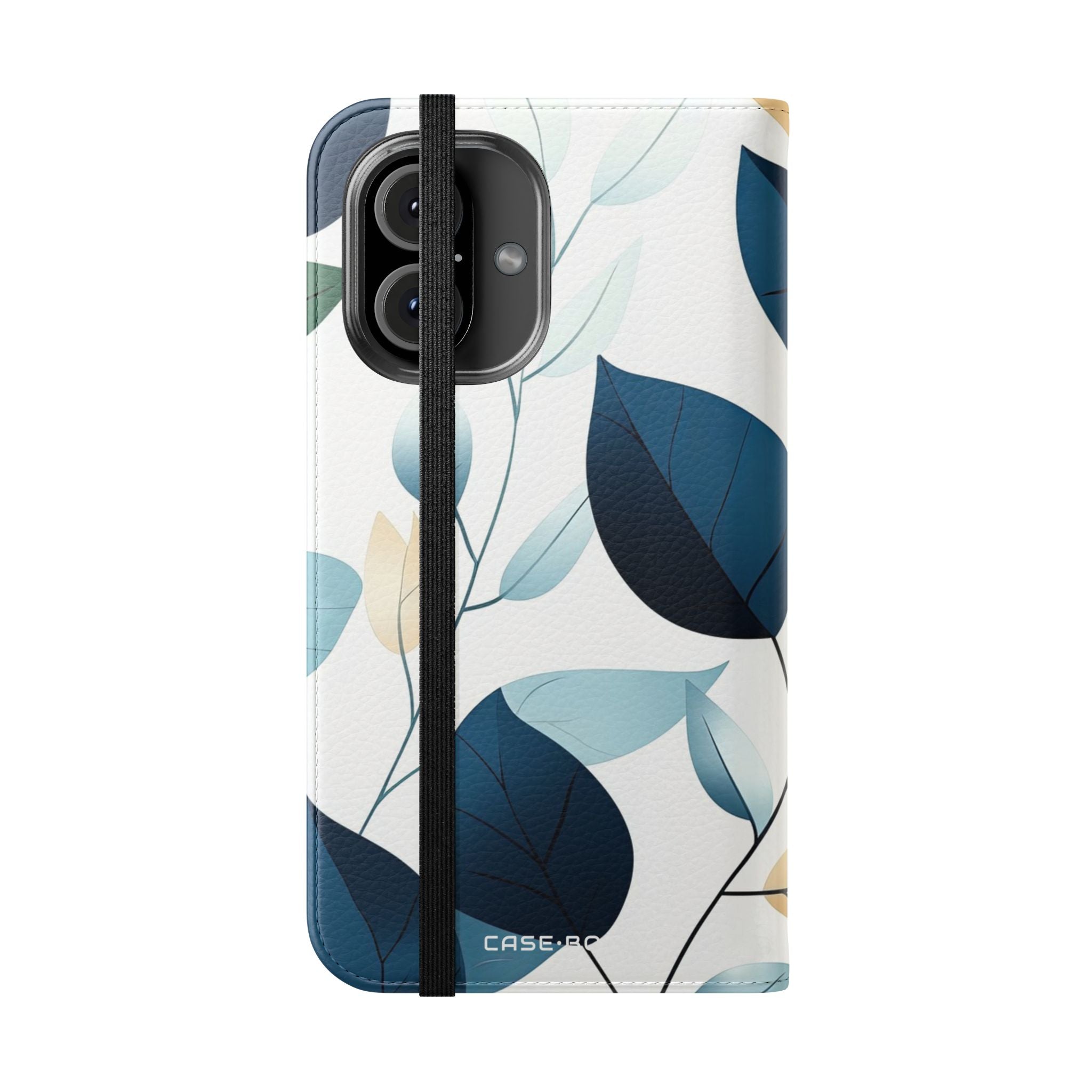 Navy Leaf Veins - iPhone 16 Case - Lompakko
