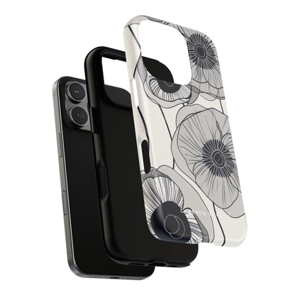 Moderne minimalistische Blumen iPhone 16 Tough+ Handyhülle