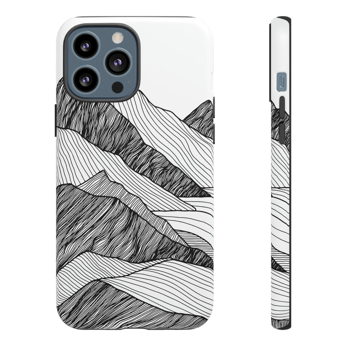 Abstract Mountain Line Art - Protective Phone Case