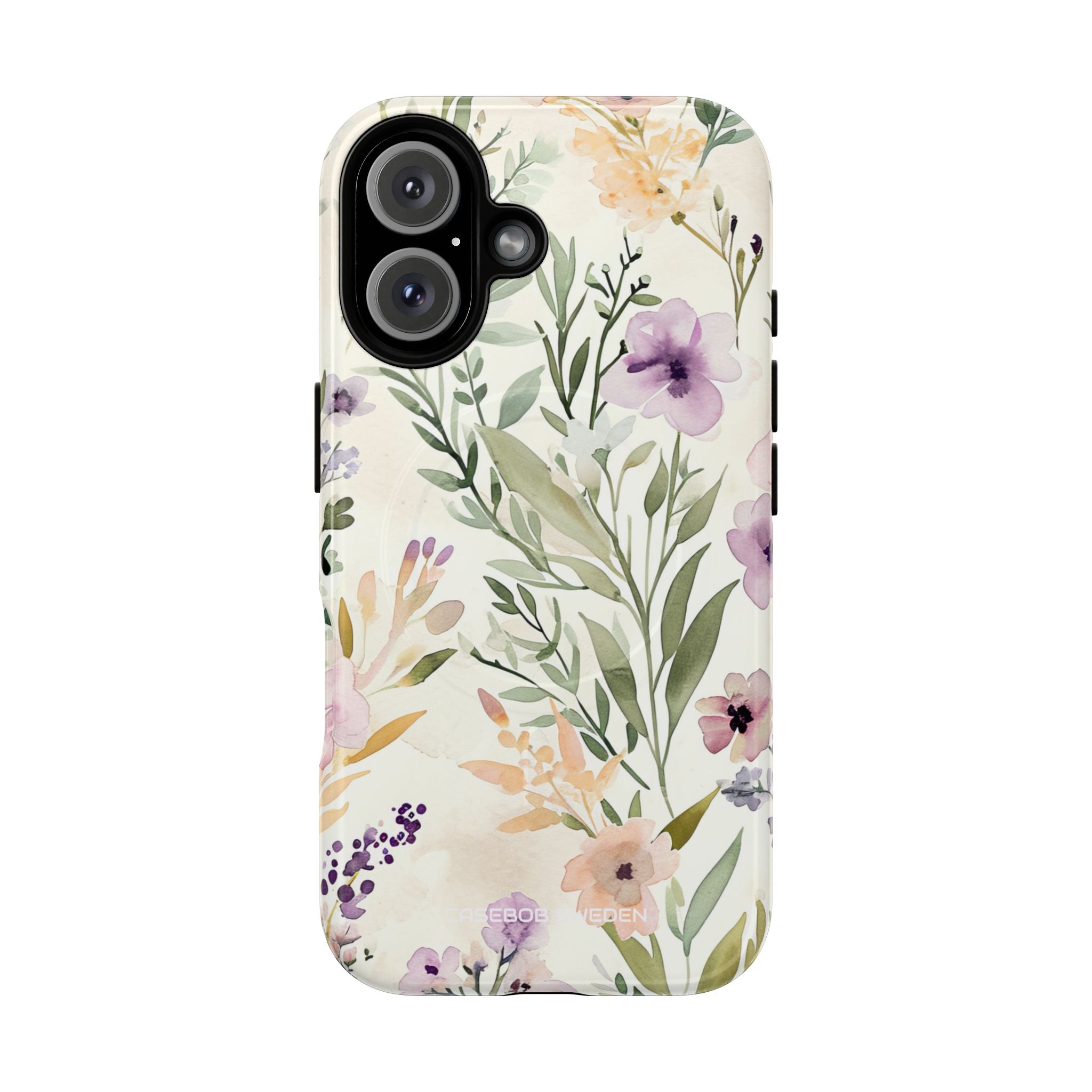 Soft Green Lavender Floral Pattern - Tough + MagSafe® iPhone 16 Phone Case