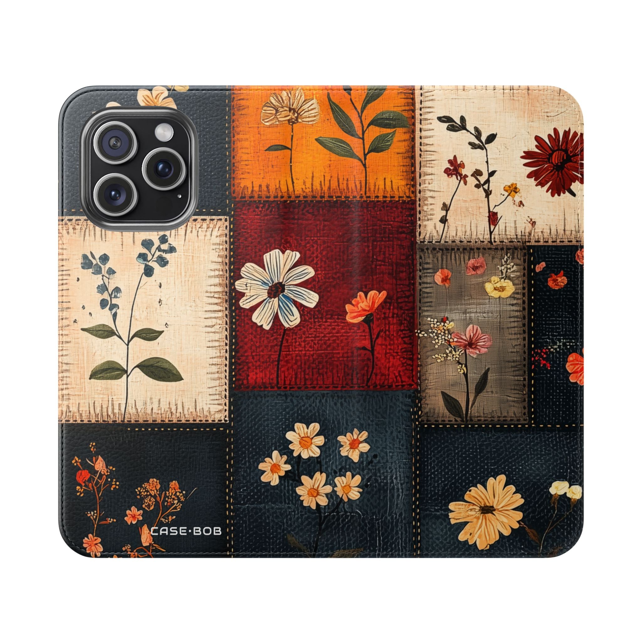 Patchwork Blooms - iPhone 15 Pro Max Case - Wallet