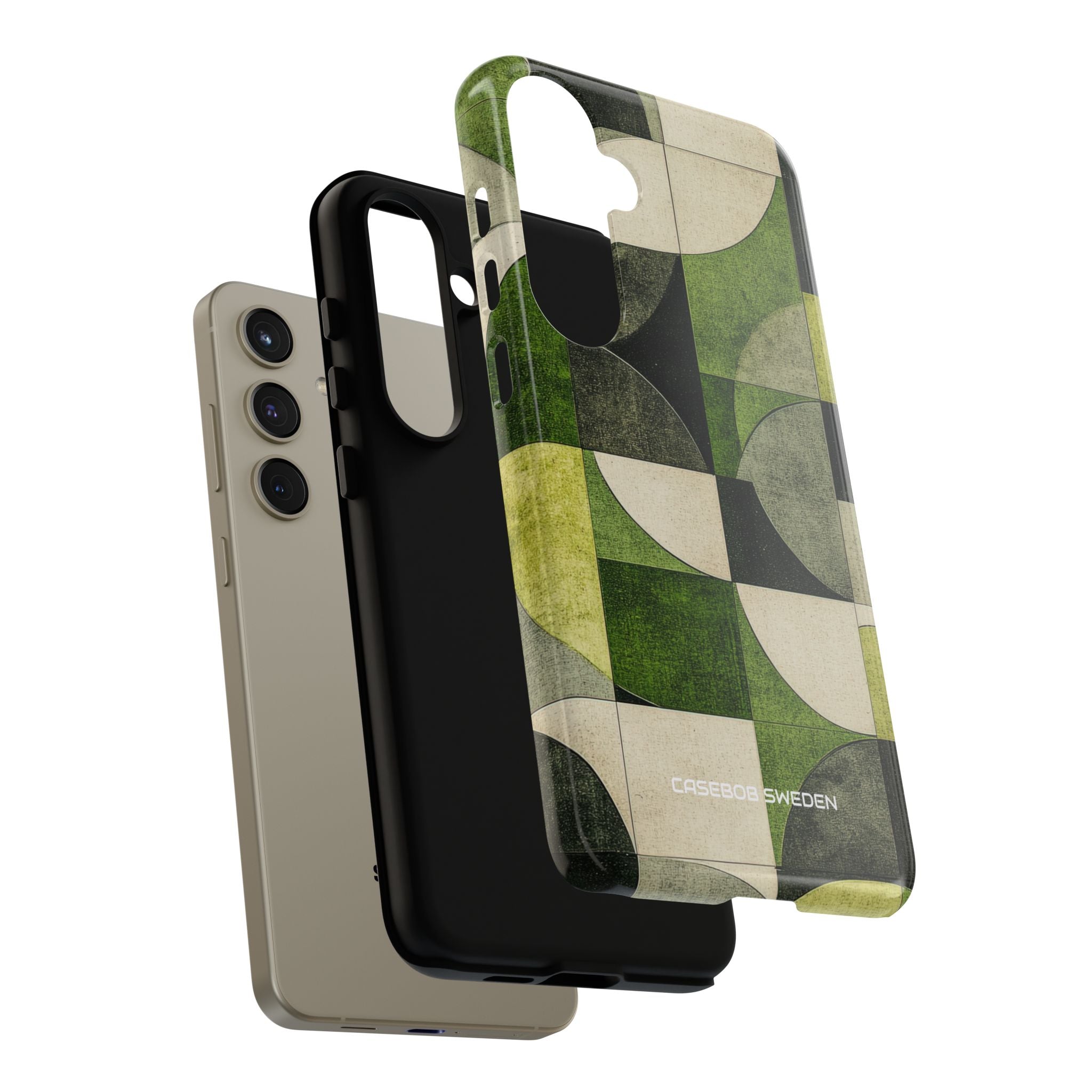 Green Geometric Harmony - Tough Samsung S24 Phone Case