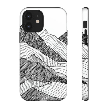 Abstract Mountain Line Art - Protective Phone Case