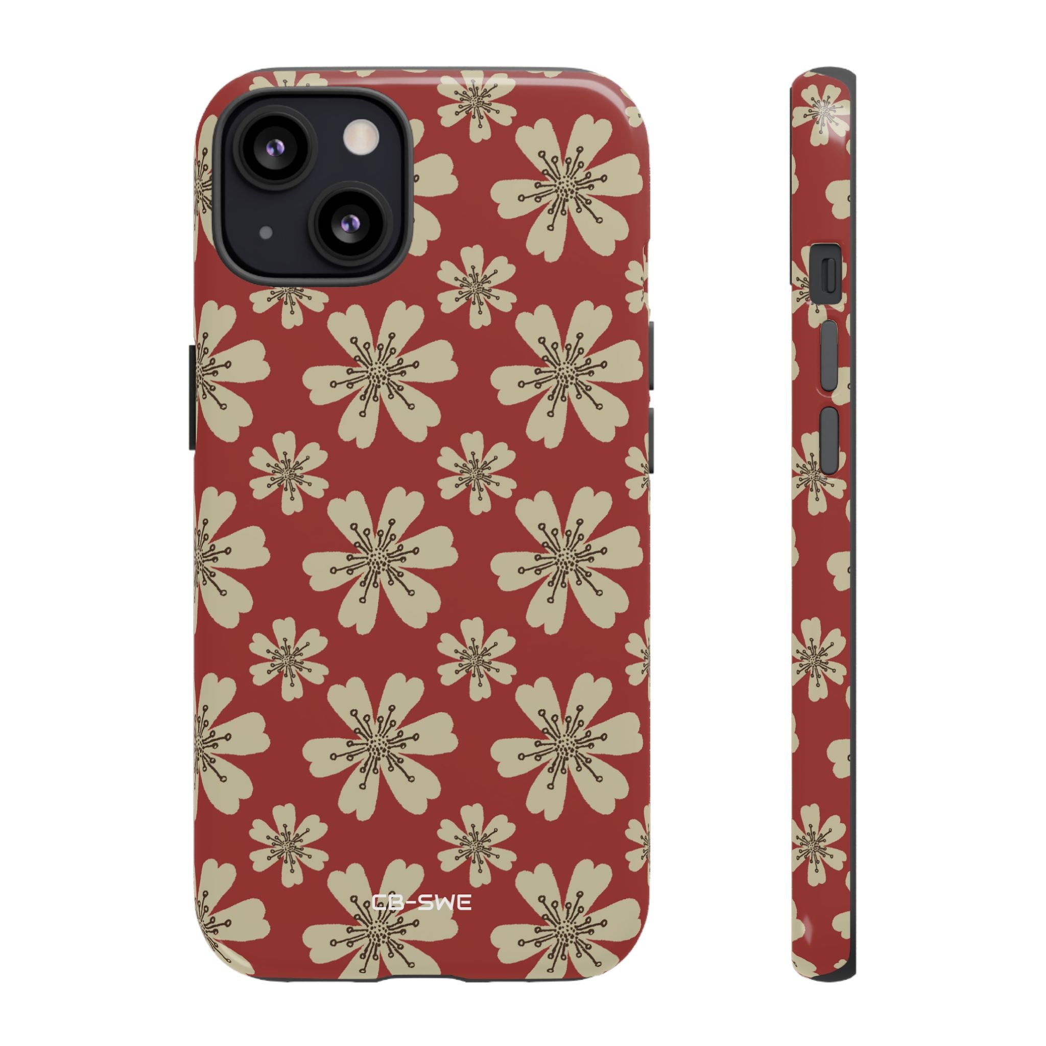 Retro Red Florals - iPhone Case