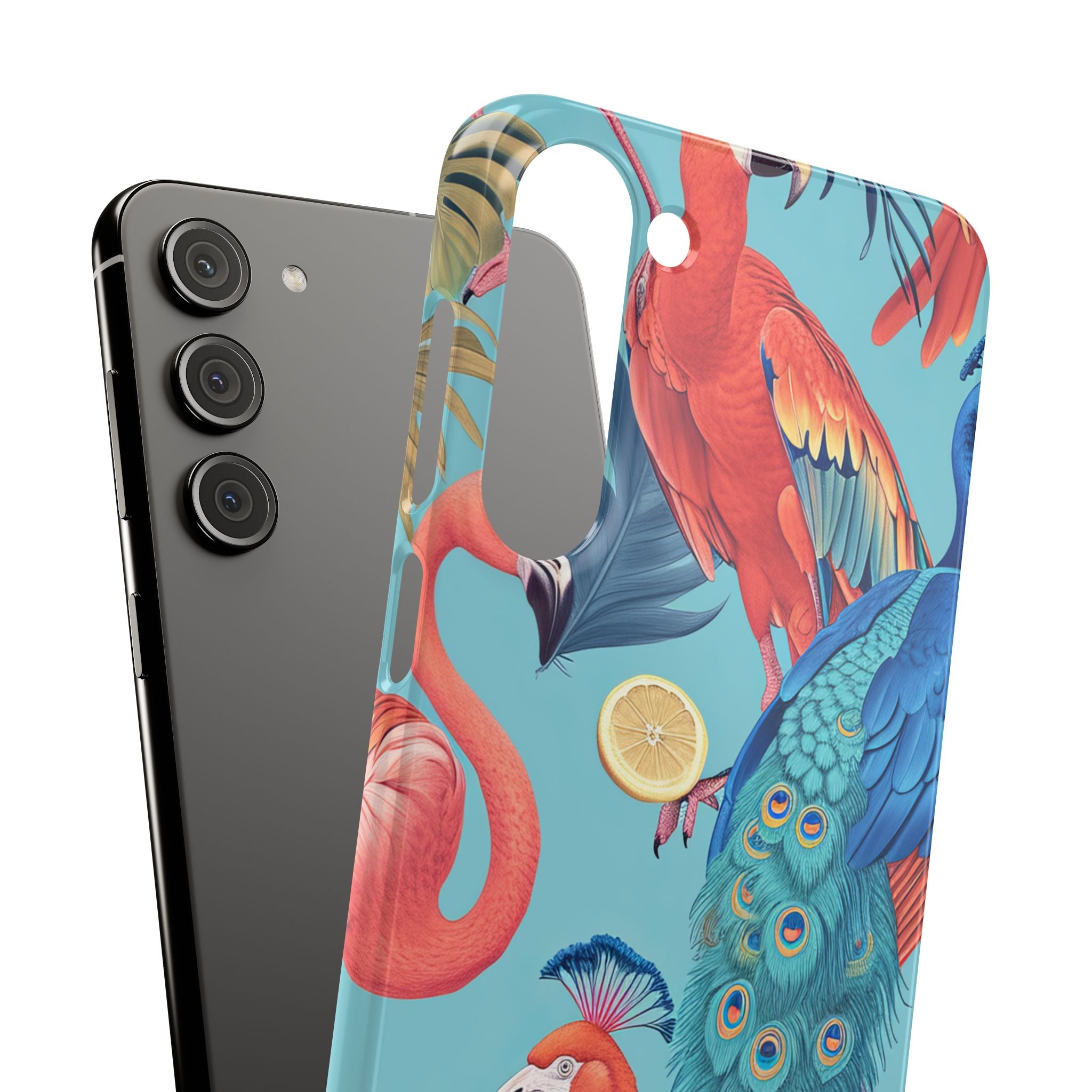 Tropical Flamingo Bliss - Slim Samsung S23 Phone Case