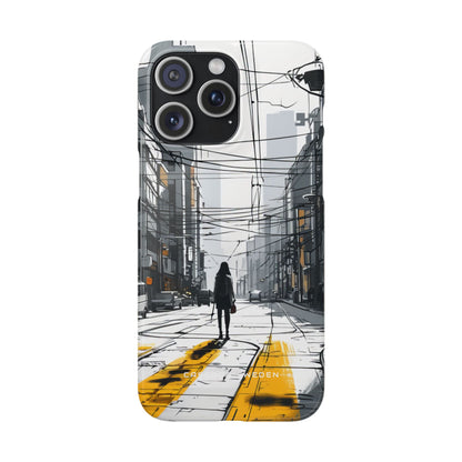 Urban Noir Streetscape iPhone 15 - Slim Phone Case