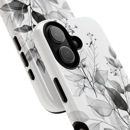 Veined Leaves Gray iPhone 17 Case - Tough+