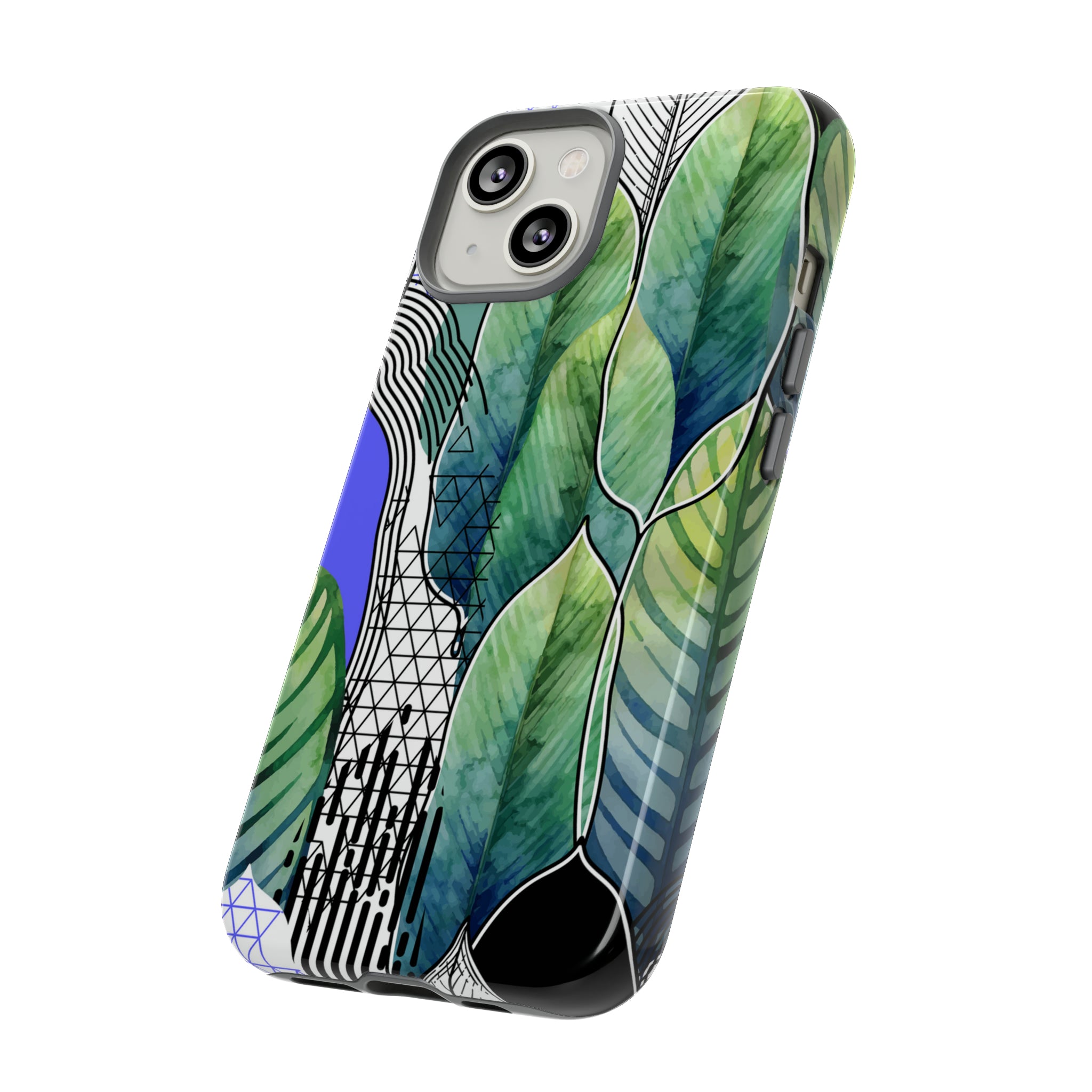 Watercolor Green Leafs - Protective Phone Case