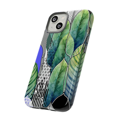 Watercolor Green Leafs - Protective Phone Case