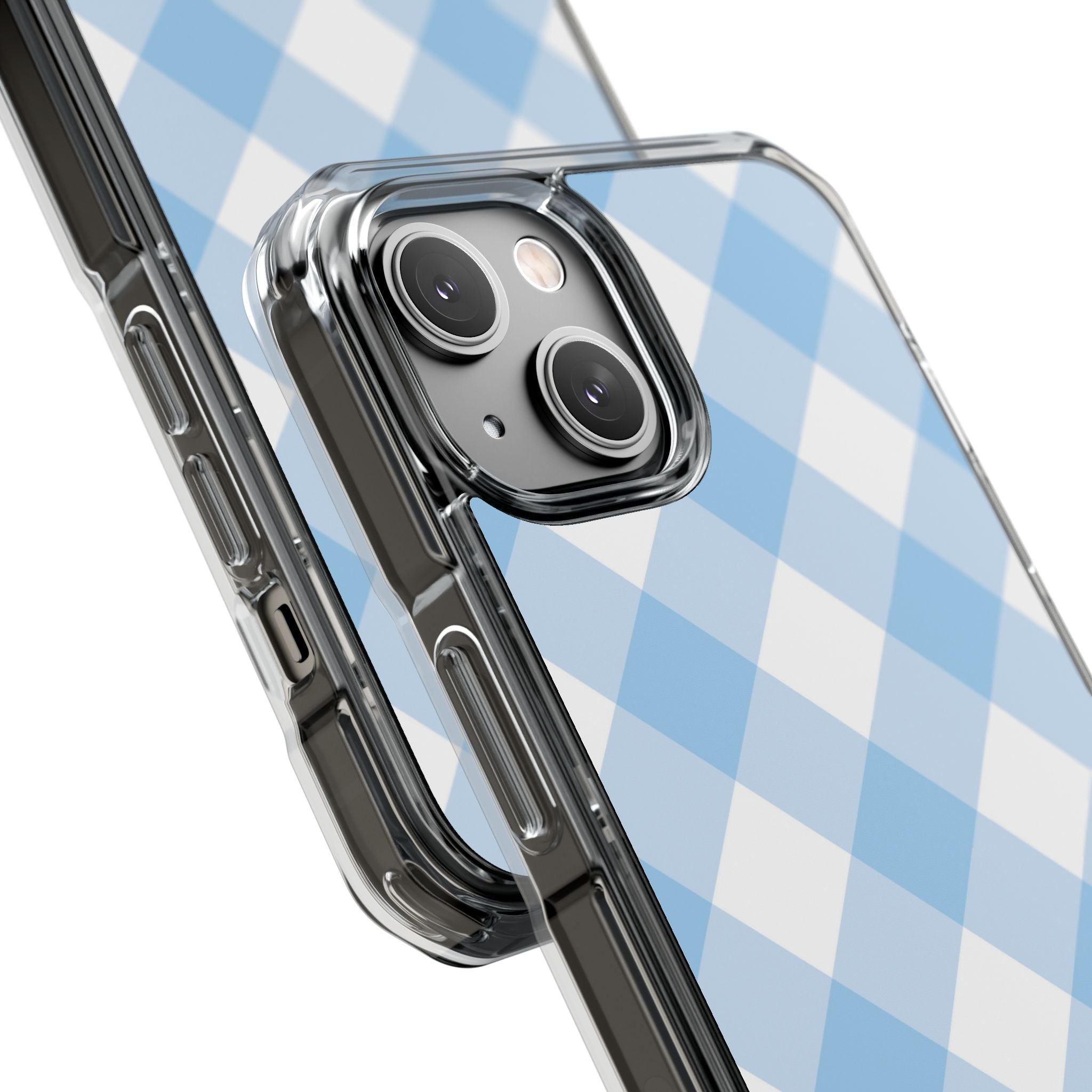 Soft Blue Gingham Elegance iPhone Case - Impact