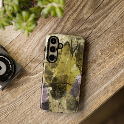 Yellow Grunge Art Phone Case - Protective Phone Case