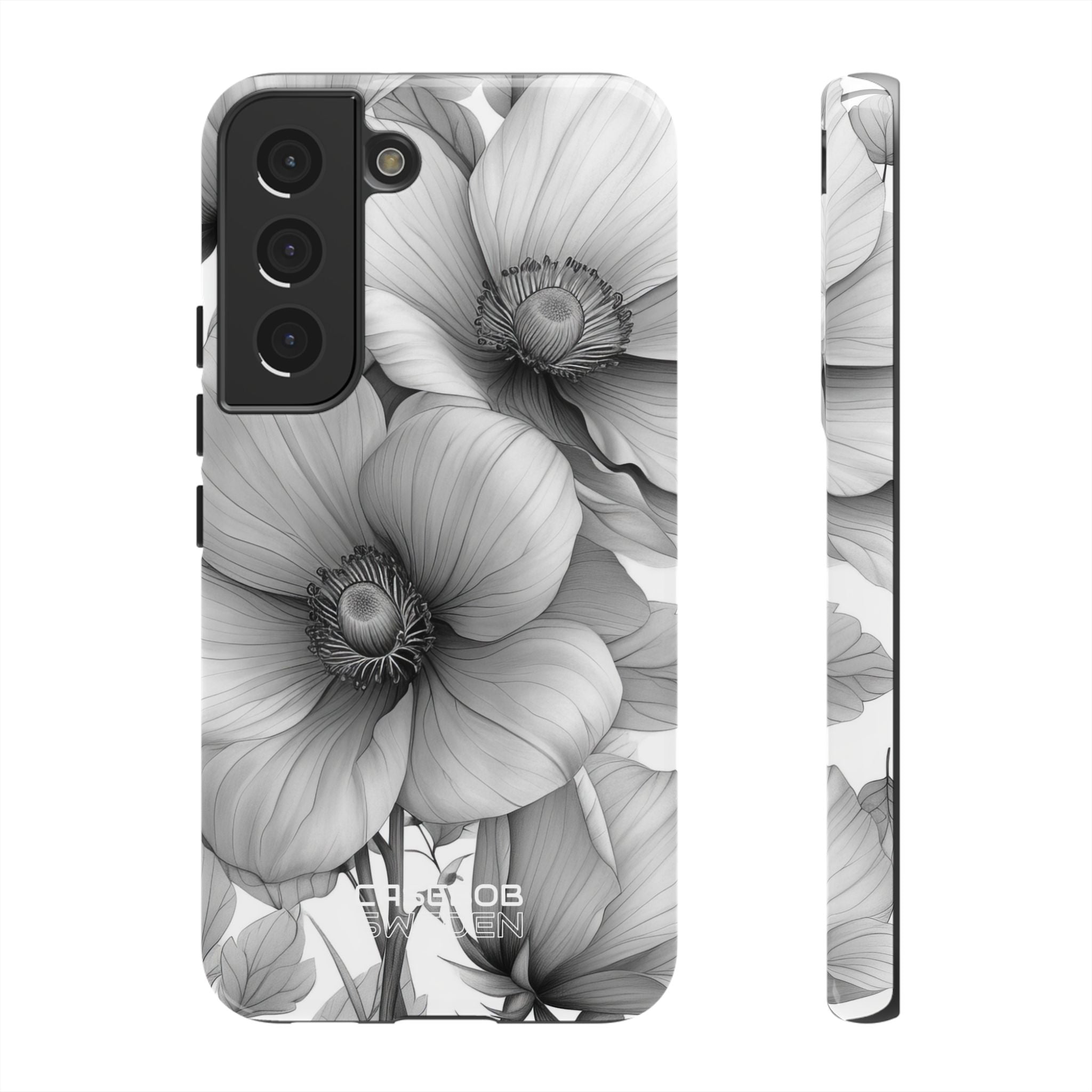 Grayscale Floral Harmony  Samsung S22 - Tough