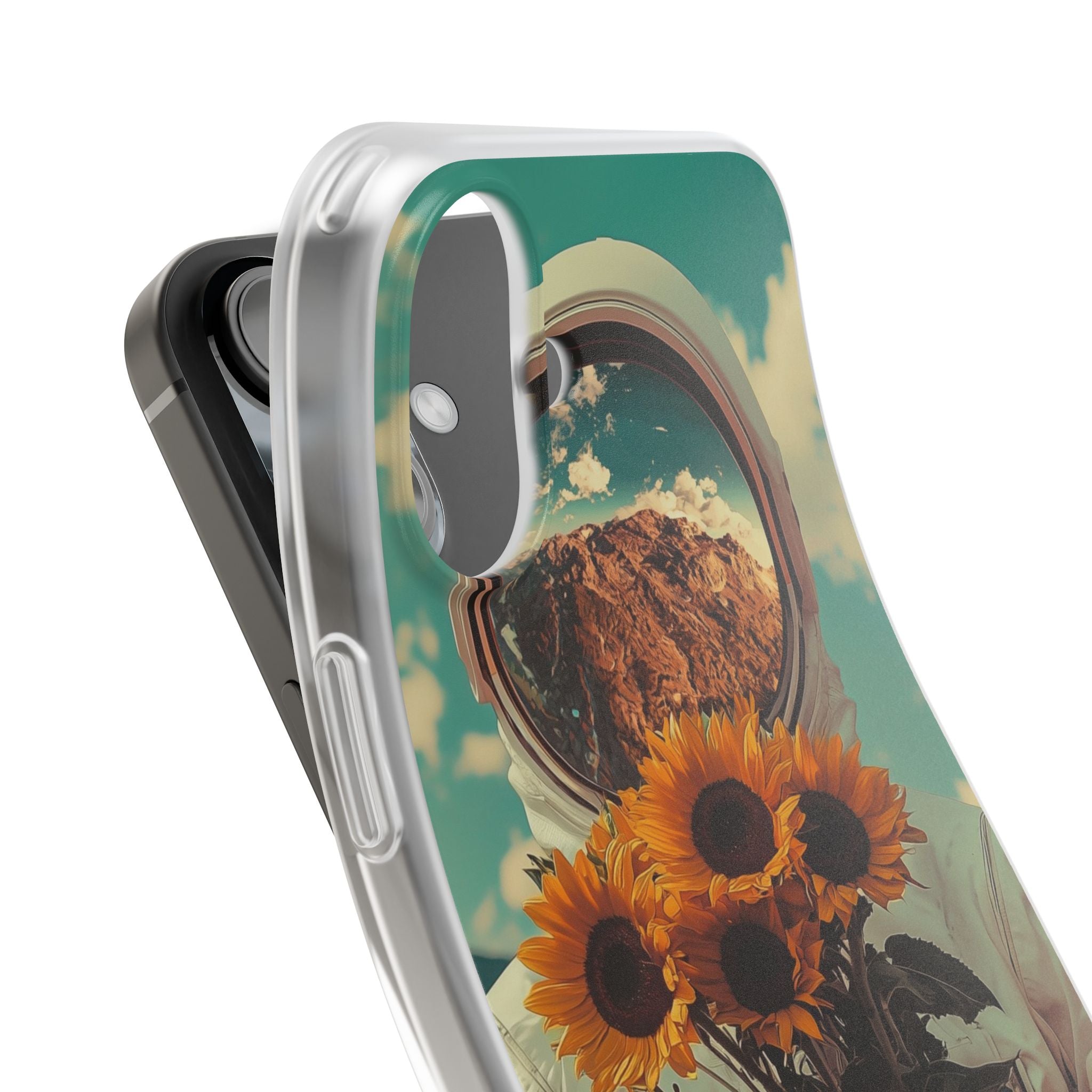 Sunflower Astronaut iPhone 16 Plus Case - Soft