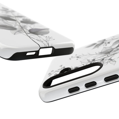 Veined Leaves Gray Samsung S24 Plus Case - Tough