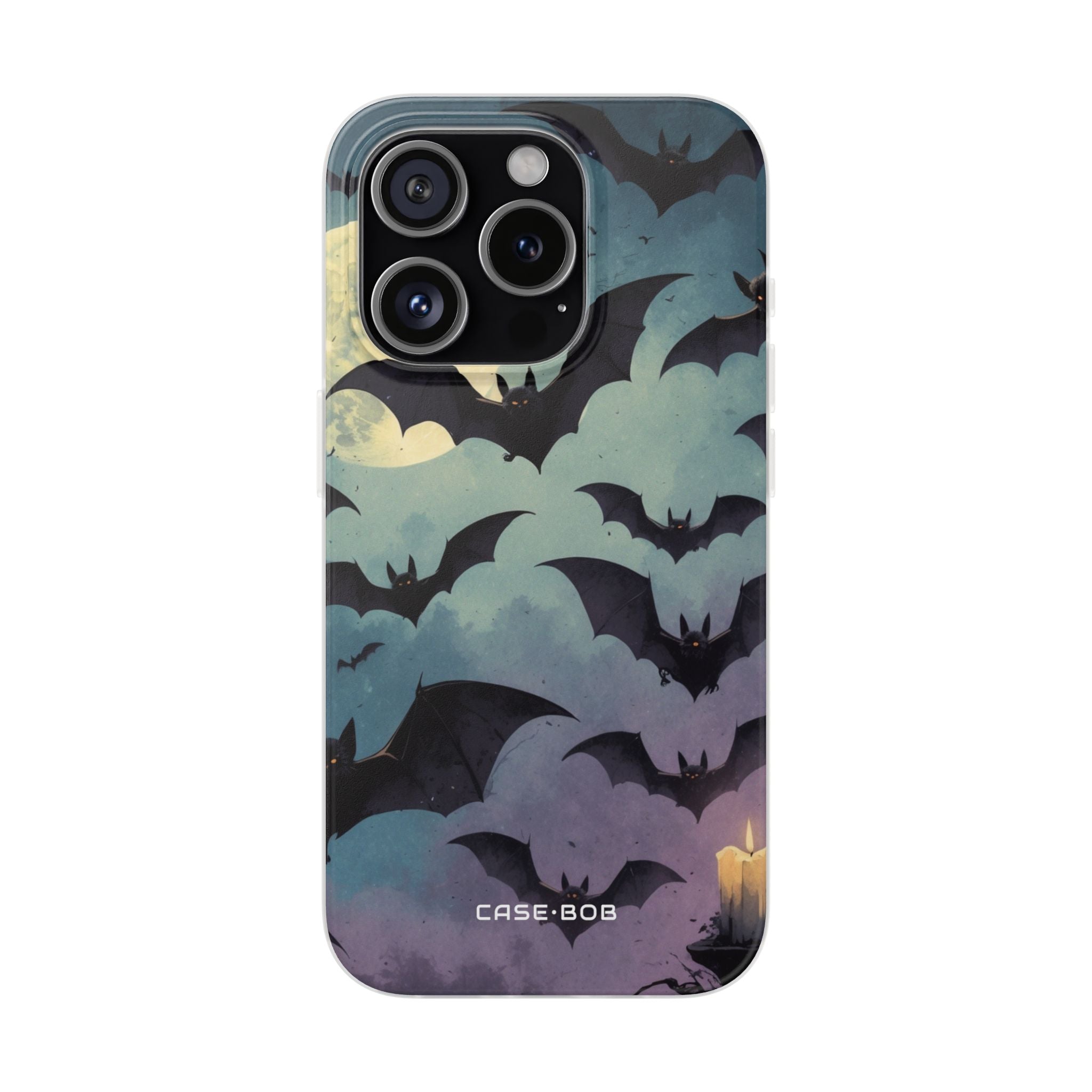 Glowing Bat Swarm iPhone 15 Pro Case - Soft