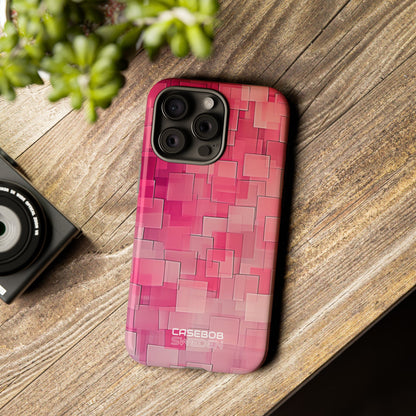 Layered Pink Geometry iPhone 15 - Tough