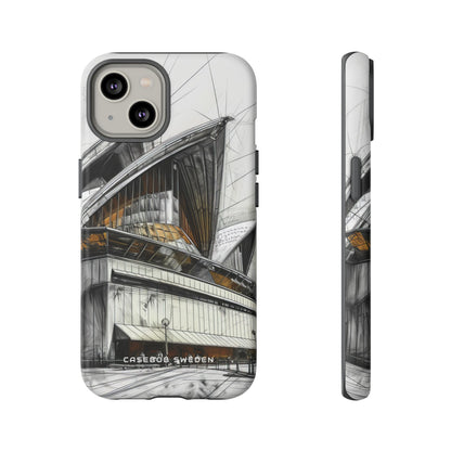 Architectural Curves in Line Formation iPhone 14 - Tough Phone Case