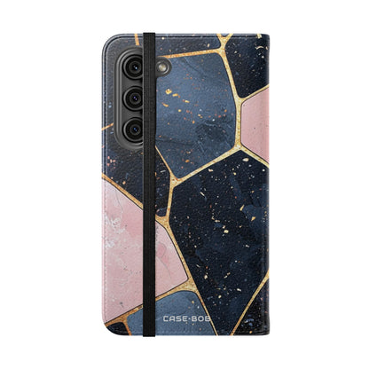 Golden Mosaic Navy - Samsung S23 Case - Wallet
