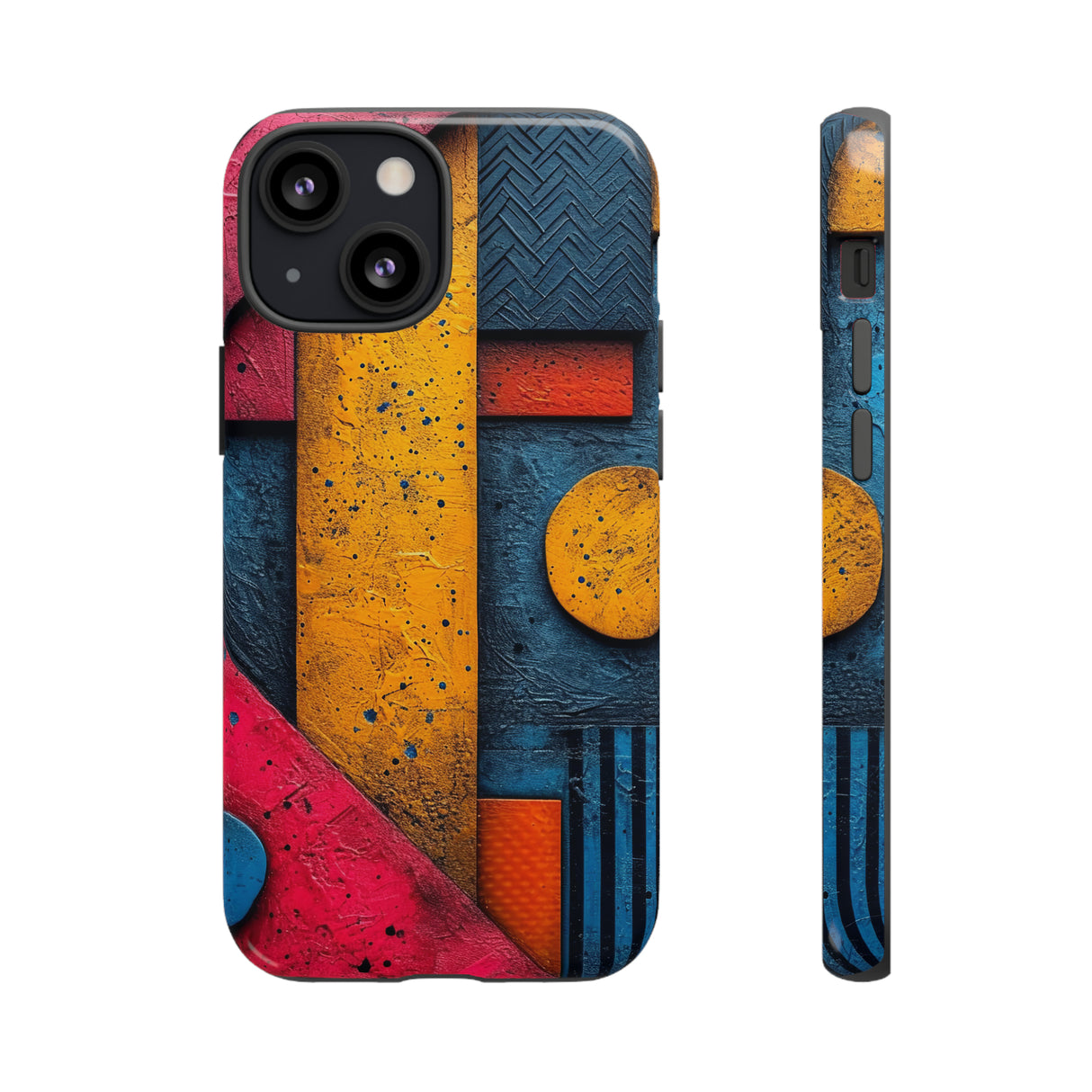 Neon Geometric Fusion - Protective Phone Case